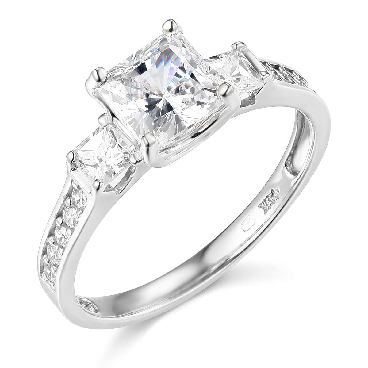 TWJC Wedding Collection 14k Solid White Gold 1.75