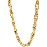 18k Gold Rope Chain 30" Long 13mm thick Big Chunky Hip Hop Gold Chains for Rapper Gangsta Rope Chain Waterproof and Tarnish-resistant Classic 80s 90s 00s Chunky Gold Chain Perfect for Costume Themed Parties and Daily Wear