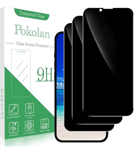 Pokolan Pellicola Privacy Per IPhone 15 Plus [2 Pezzi] - Vetro Temperato 9H Viola, Anti-Spy, Anti-impronta E Anti-Luce Blu - 5
