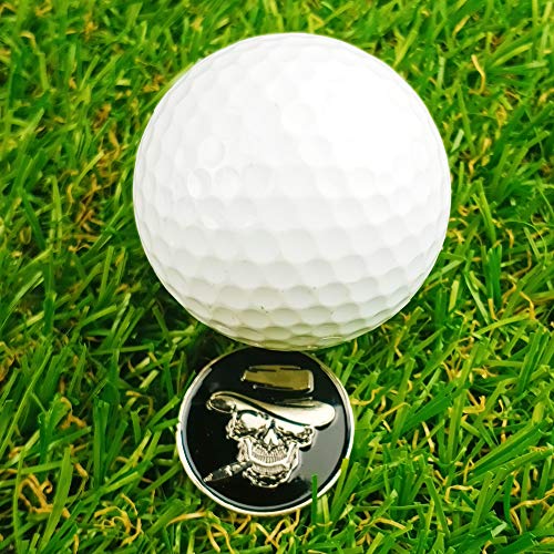 GOLTERS Golf Ball Markers Assorted Patterns Value Pack of 12 Golf Gifts, Golf Cap Clips and Divot Repair Tools Parter Accessories Sets for Men Women Kids Golfer(Skull Ball Markers) - Thumbnail 2