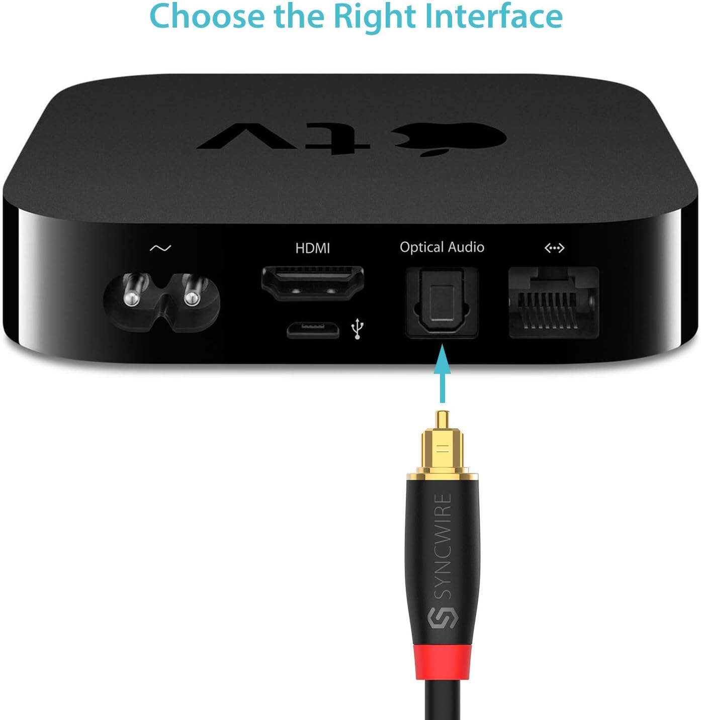Digital Optical Audio Cable Toslink Cable - [24K Gold-Plated, Ultra-Durable] Syncwire Fiber Optic Male to Male Cord for Home Theater, Sound Bar, TV, PS4, Xbox, Playstation & More - 6ft: Computers & Accessories