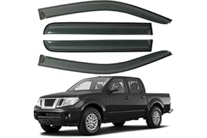CHYKORLA Window Visor Rain Guards Fit for Nissan Frontier Crew Cab 2005-2021 Trucks, Outside Mount Vent Deflector, Smoke Tinted Side Wind Window Deflectors for Nissan Frontier Accessories 94407
