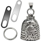 Jvuouxy Guardian Angel Motorcycle Bell Good Luck Keychain & Drive Safe Pendant Accessories for Men Women Riding Safety