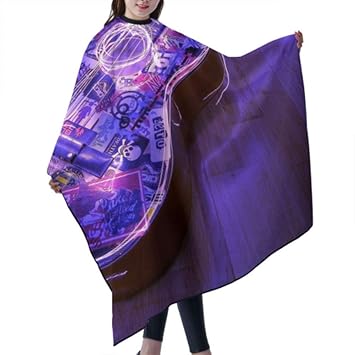 Amazon Com Guitar Acoustic Waves Light Logos Music Barber Cape
