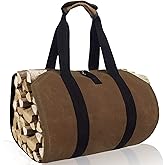 Joroamp Firewood Carrier, Large Canvas Wood Carrier for Firewood Tote, Sturdy Fireplace Wood Stove Accessories, for Carrying Log at Indoor or Outdoor, Camping Storage Holder Bag with Handles