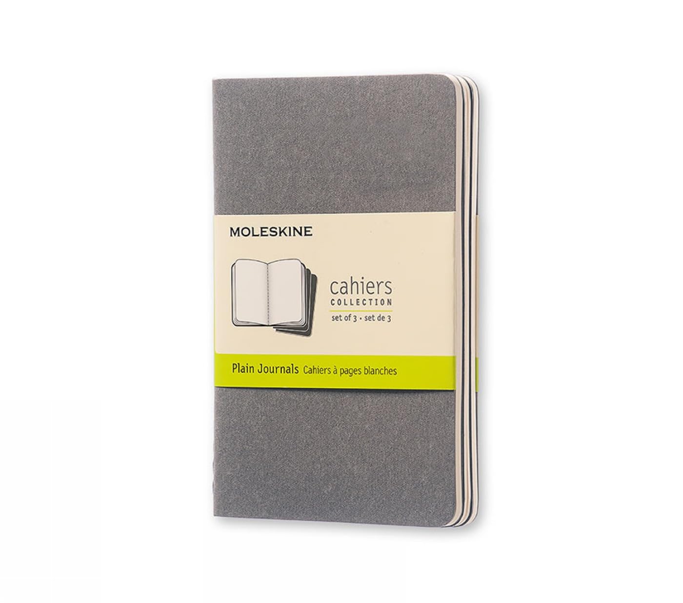 Moleskine Soft Grey Plain Cahier Pocket Journal (3 Set)