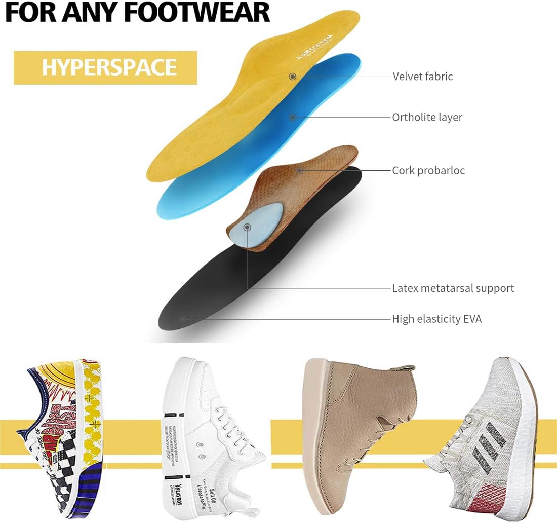 Walkomfy Full Length Orthotic Inserts Arch Support Insole, Insert for Flat Feet,Plantar Fasciitis,Feet Pain,Insoles for Men & Women (Mens 6-6 1/2 | Womens 8-8 1/2): Health & Personal Care