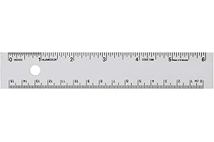 Alumicolor Aluminum Straight Edge with Center Finding Back, 6IN, Silver