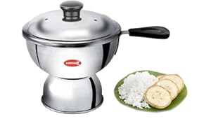 AADHIK Chiratta Puttu Maker with Handle Use with Pressure Cooker Puttu Kutti Puttu Steamer Silver, Make in India
