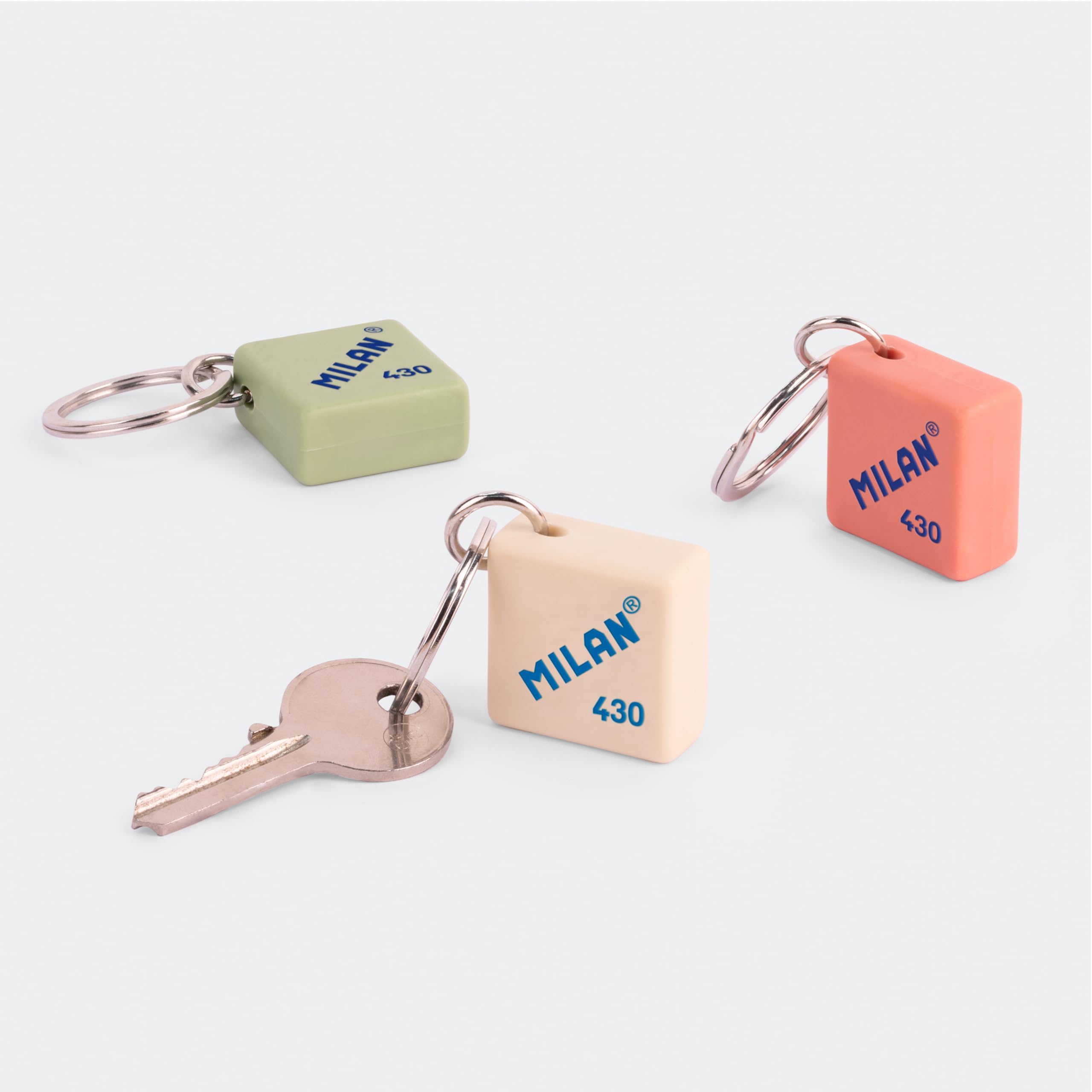 Pack of 3 MILAN 430 Rubber Key Rings