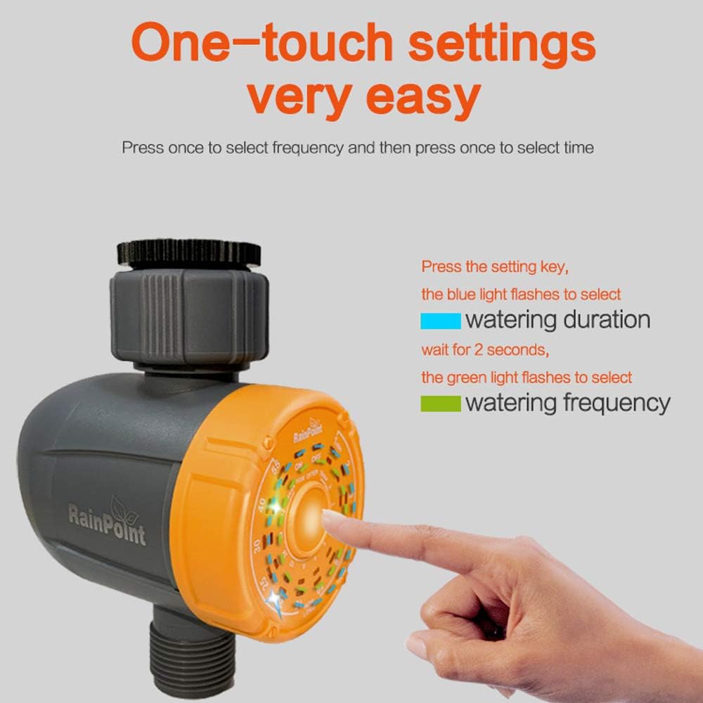 RAINPOINT Digital Irrigation Timer, Programmable Watering Timer, IP54 Waterproof Hose Faucet Sprinkler Timer, Single Outlet One Key Automatic Irrigation Controller, for Outdoor Yard, Garden, Lawns : Garden & Outdoor