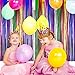 Sumind 4 Pack Foil Curtains Metallic Fringe Curtains Shimmer Curtain for Birthday Wedding Party Christmas Decorations (Rainbow)