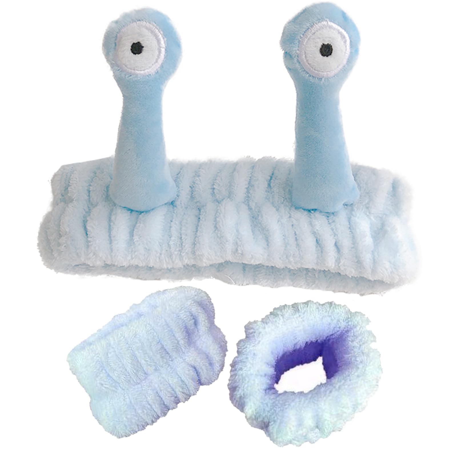 BDSHUNBF 3PCS Hair Bands, Face Wash Headband, Snail Cartoon Cute Makeup Headbands, Spa Hair Bands, Spa Facial Elastic Headband Hair Accessories, for Face Washing, Shower, Beauty Skincare, Yoga