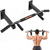 MEDETAYI Pull Up Bar Wall Mounted - Multifunctional Wall Mounted Pull Up Bar for Home Gym, Workout Strength Training Equipment, Chin-Up Bar with 2 Suspension Anchors, Fits 16" &amp; 24" Studs