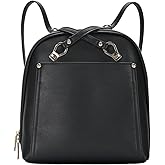 MMS Brands Miztique The Daisy Convertible Backpack Purse for Women (Black) | Soft Vegan Leather Shoulder Strap Bag or Convertible Backpack | 10.5in x 4in x 11.5in |