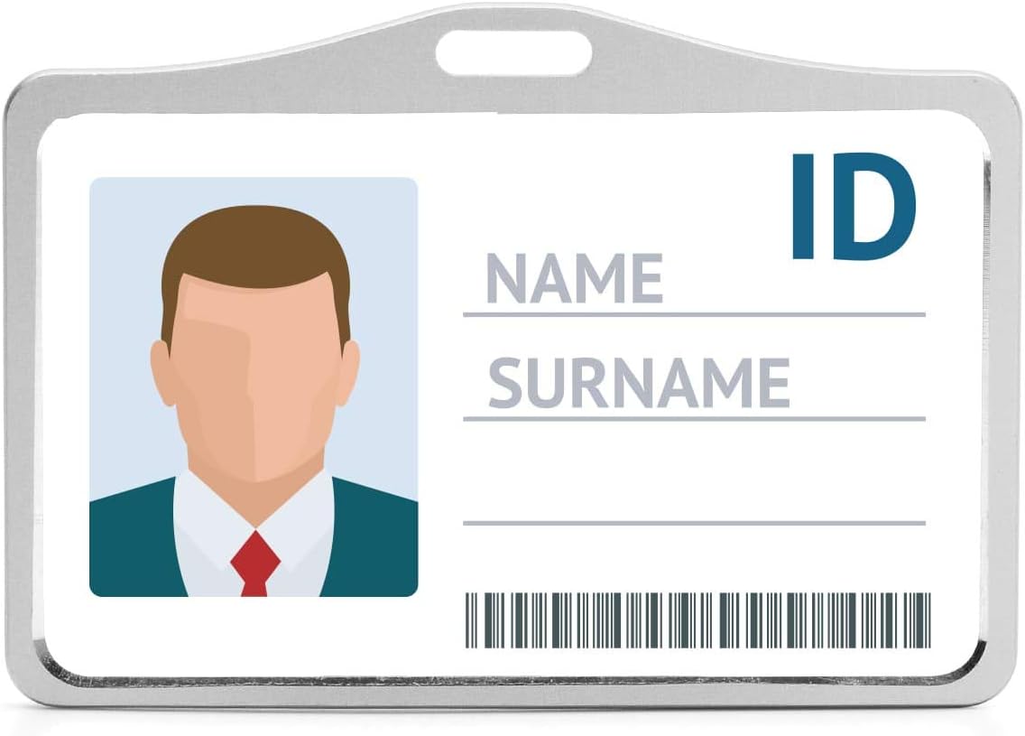 Silver Aluminium Metal ID Card Badge Holders by LanyardsTomorrow Horizontal Landscape Open Faced Dual Identity Pass Protector Holds Two Cards 86mm 54mm cr80 Credit Card Sized Single 1pc - Image 4