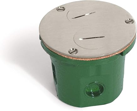 Flush Mounted Round Floor Box One 15a Duplex 2 Screw Plugs