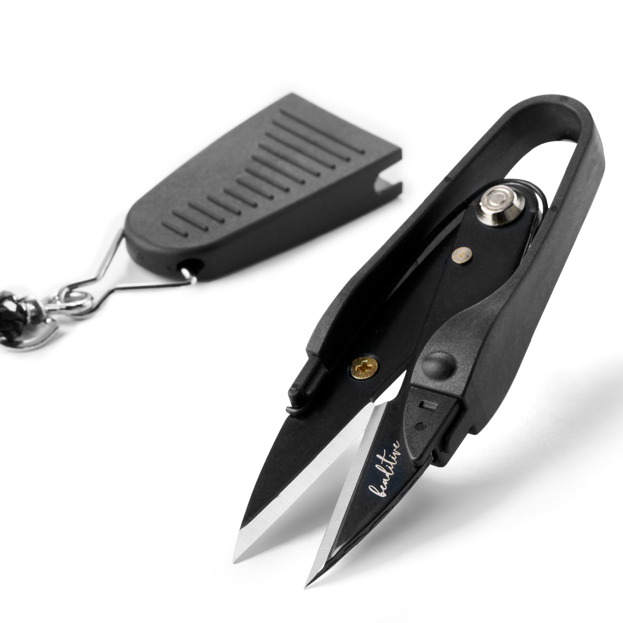 Beaditive Premium Thread Snips - Thread, Yarn, Embroidery Snipper for Sewing, Quilting, Knitting, Jewelry Making - High-Carbon Steel Blades with Protective Cap and Lanyard