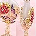 YUFENG Clear Vintage Rose Perfume Bottle Jeweled Crystal Empty Refillable Wedding Decor Bottle
