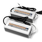 (2-Pack) 100W 24V Waterproof IP67 LED Power Supply