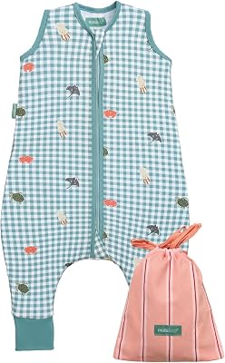 Molis&co - Sacco e Nanna con piedini - Ultra-fresco e leggero - 100% cotone (Oeko-TEX 100) - Summer Sea (3-6 mesi)