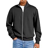 DJFODJ Mens Zipper Jacket no Hood Sweatshirt