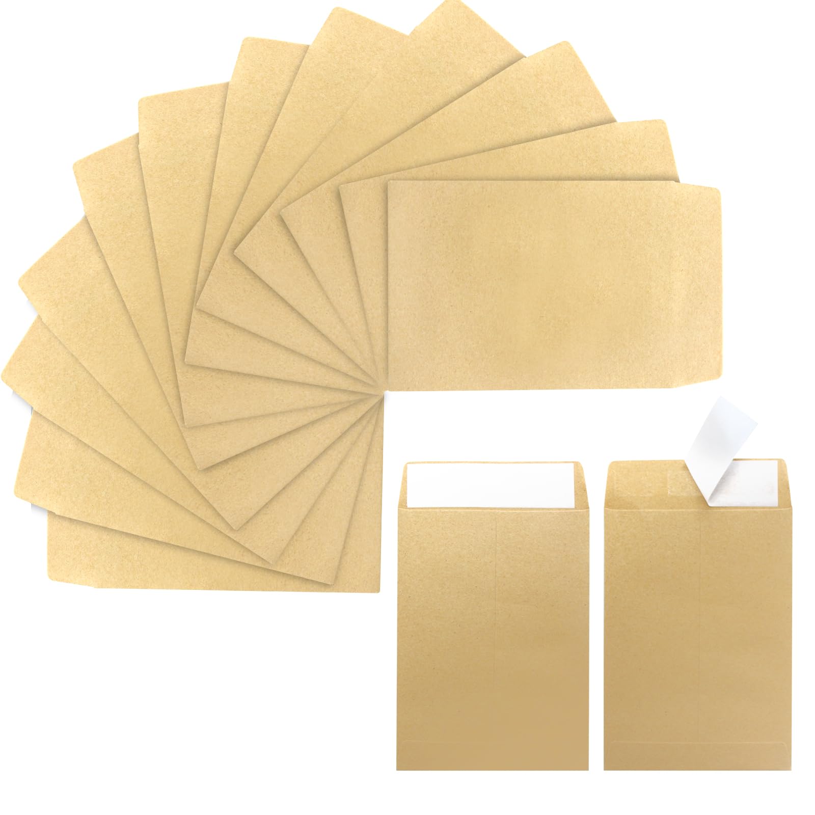 Photo 1 of 100 Pack Kraft Small Coin Envelopes, 3.23"4.53", Brown, Fully Sealed Seed Envelopes; Mini Envelopes for Office, Home, School