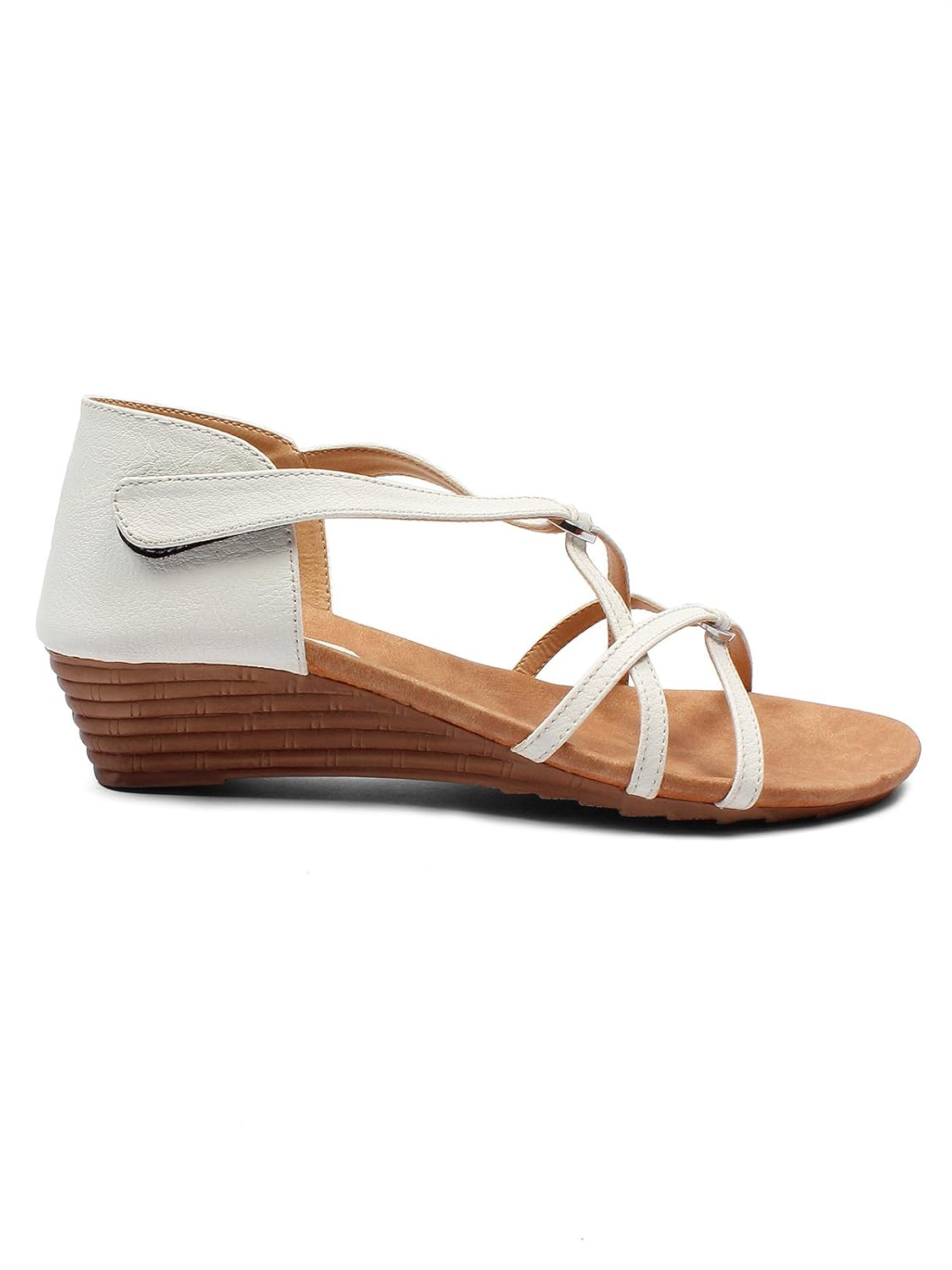 meriggiare women synthetic white wedges