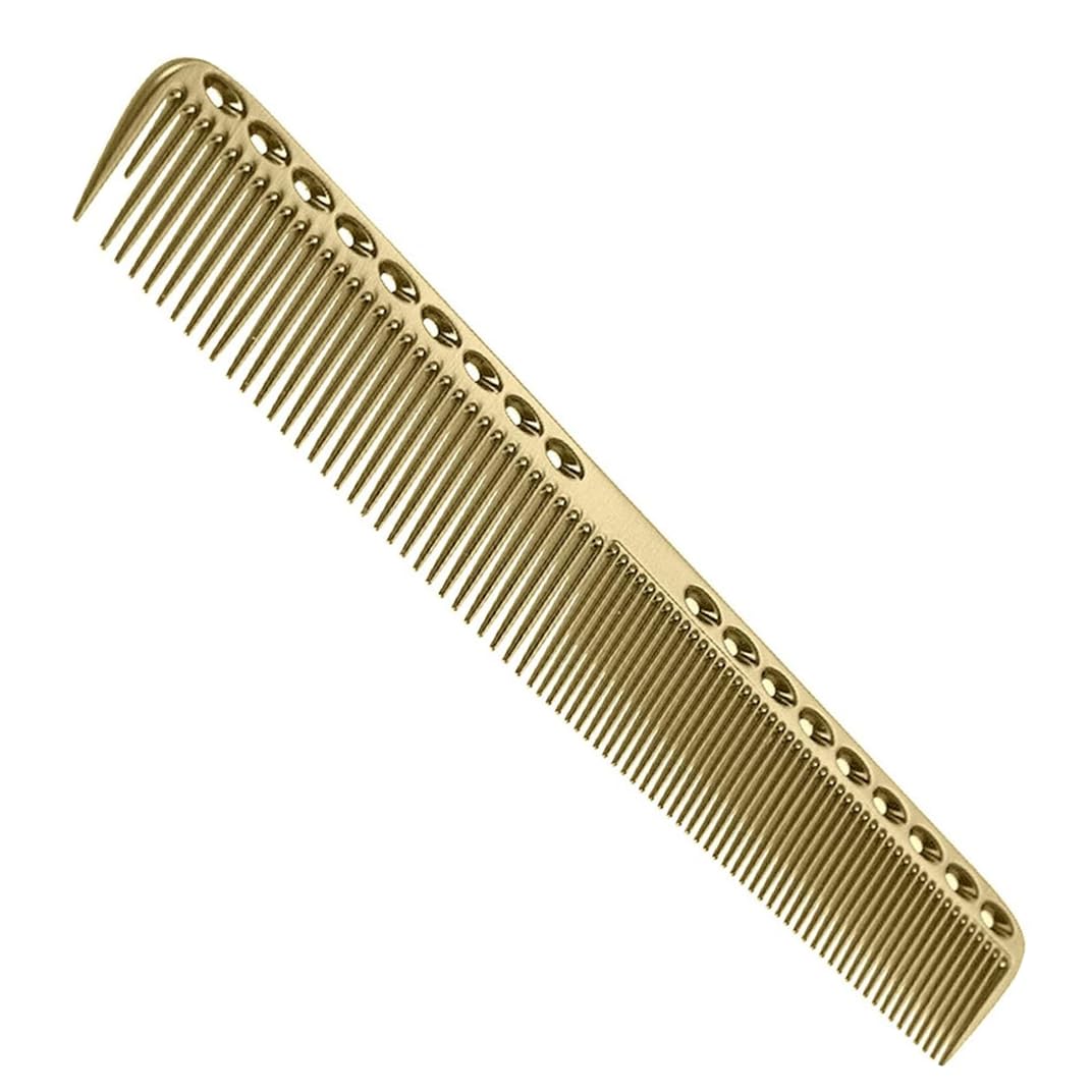 Nicoone Professional Hair Combs,Aviation Aluminum Metal Cutting Comb,Salon Detangler Fine Cutting Hair Styling Hairdressing for Men and Women,(Gold)