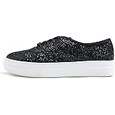 FEVERSOLE Women's Fashion Dress Sneakers Party Bling Casual Flats Embellished Shoes