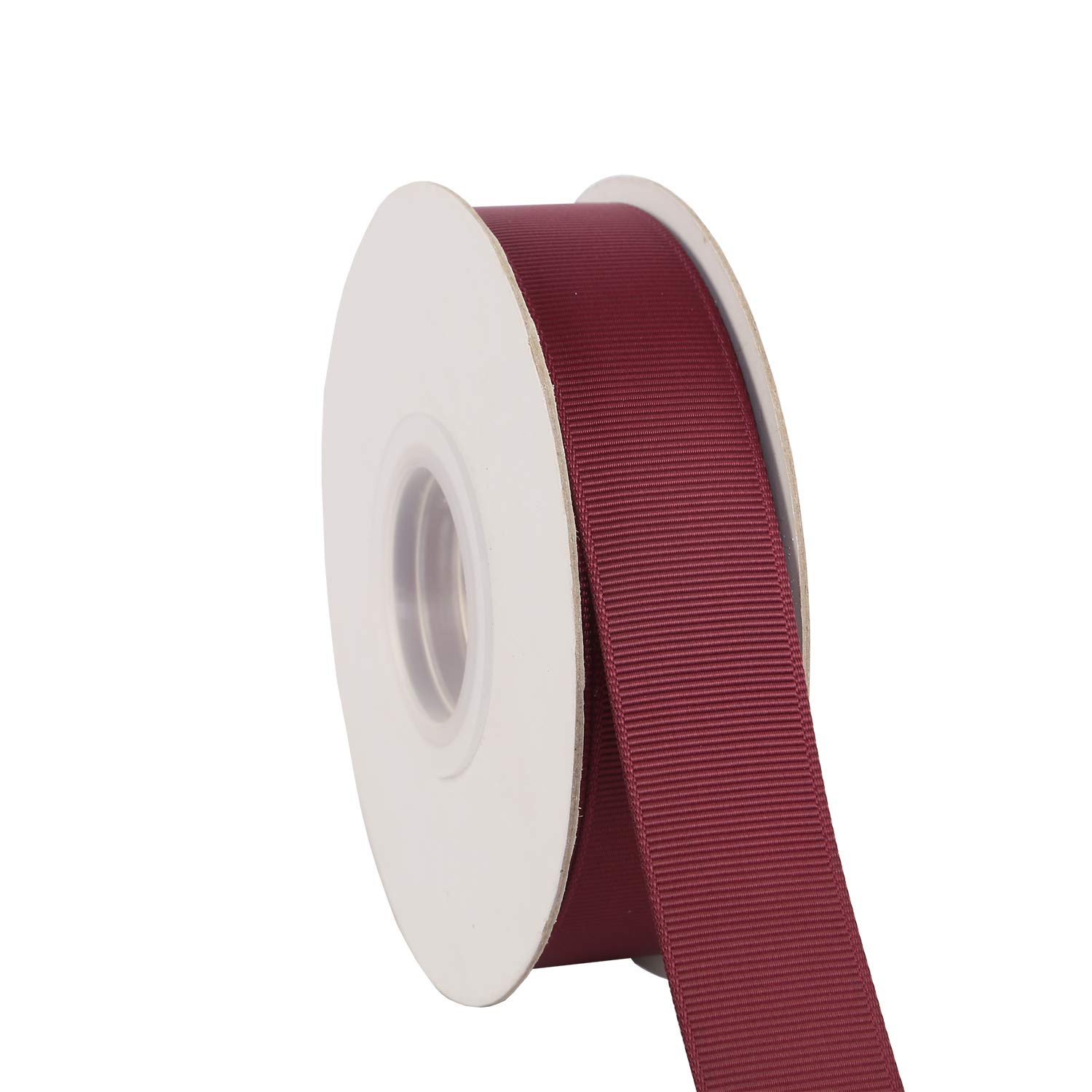 Ribbonitlux 25mm Wide Solid Grosgrain Ribbon 22 Meters (277-Burgundy, Set for Gift Wrapping, Party Decor, Sewing Applications, Wedding and Craft