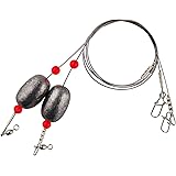 JSHANMEI Fishing Weights Lead Sinker Metal Hook Shank Clip Connector Swivel Snap Stainless Steel Fishing Leader Line Wire Rig Rigging Saltwater Ready Egg Rigs