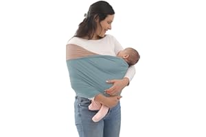 Kloovete Baby Wrap Carrier, Perfect Baby Carrier Wrap Sling for Newborn and Infant up to 35 lbs. (Steel Blue, M (S, M, L of Clothing Size))