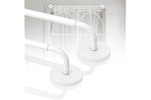 Rodzwin 2 Pack Magnetic Curtain Rods for Metal Door, Adjustable 16 to 30 Inch Curtain Rod, 3/8 Inch Diameter Magnetic Curtain