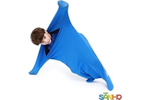 SANHO Premium Sensory Sock,Body Sock,Updated Version, X-Large, 70" L x 28" W, Good for Height: 65"-75" Blue