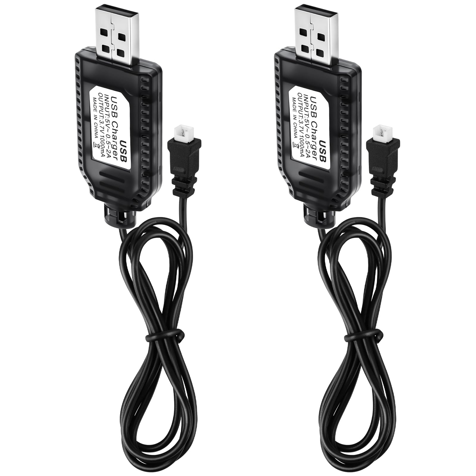 Photo 1 of 4 Pack 3.7V Battery USB Charger Cable with JST 1.25 Plug Connector for 1S Lipo Battery of Development Board LoRa Meshmastic Arduino IoT Device Supply Charger (1000mAh Fast Charging)