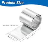sourcing map 1pc 99.99% Zinc Sheet 0.02"x2"x39" Metal Foil Anode Strip Lab DIY view 2