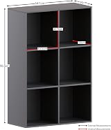 Vida Designs Durham 6 Cube Black Bookcase Storage Organiser view 8