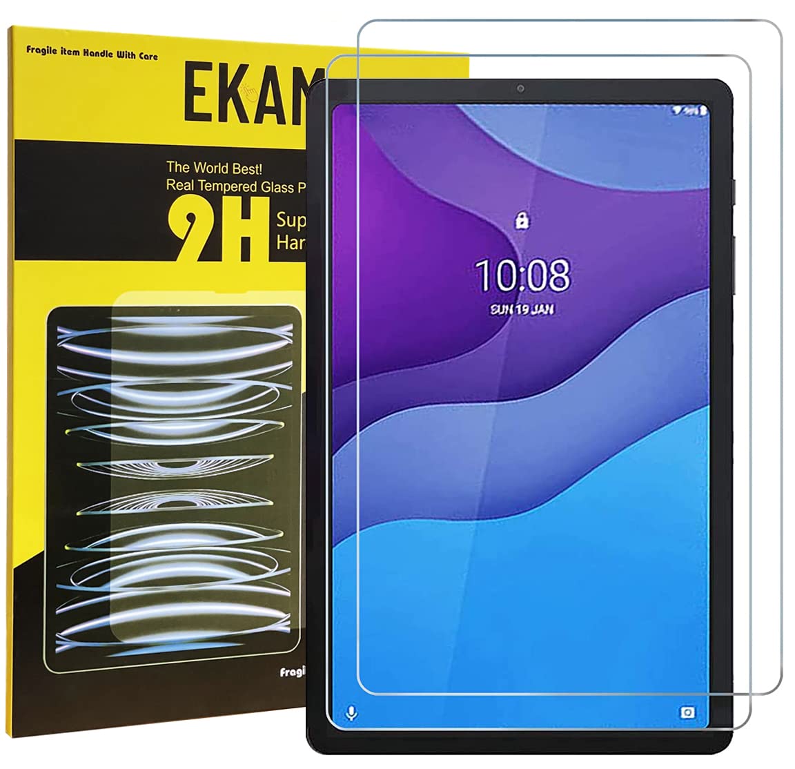 MOBILE STUFF LIMITED [2 PACK] Lenovo Tab M10 HD 2nd Gen TB-X306F/TB-X306X Screen Protector - Tempered Glass Screen Protector Guard Cover Film (High Definition) for Lenovo Tab M10 HD Gen 2 (10.1")