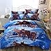 Heave Wolf Duvet Cover Set Queen Size Wolf Printed Bed Set with Sheet and 2 Pillow Covers Manly Bedding 4pcs