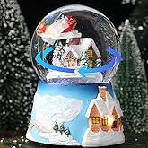 LOVE FOR YOU Gift Wrapped Xmas Music Box Winter Wonderland Snow House Color Light Musical Snow Globe for Girls Kids Women Daughter Mom Granddaughter Grandma Christmas Birthday Presents Gifts