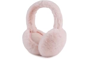 OMUKY Women Winter Earmuffs Foldable Faux Fur Ear Warmers Cold Weather Fluffy Warm Plush Ear Covers