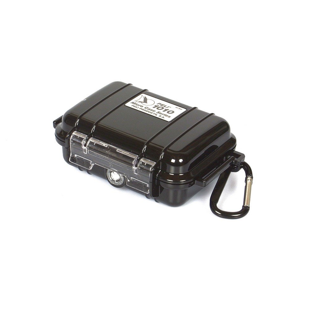 PELI 1010 Micro Case, Watertight Protection for Small Belongings, IP67 Watertight, 1L Capacity, Made in US, Black/Black Liner