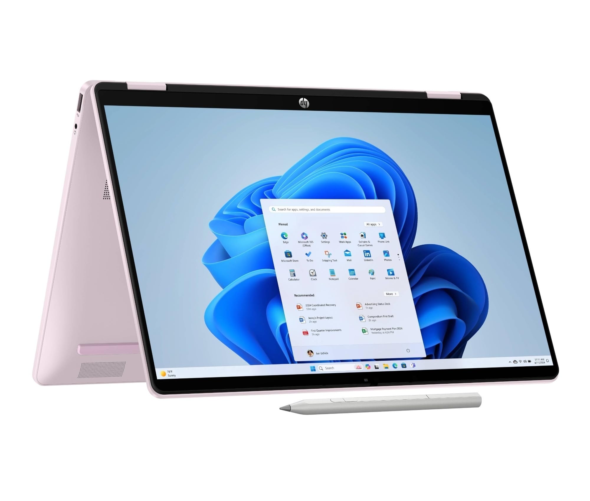 HP OmniBook 5 Flip 14-fp0003sl, Notebook, (Processore Intel Core 3 100U, 8GB RAM, 512GB SSD, Windows 11), Lavoro d'ufficio avanzato, Multitasking, Convertibile, Tastiera Italiana QWERTY, Rosa