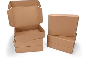 PHAREGE 12x9x3 inch Shipping Boxes 6 Pack Brown, Tab Lock Tuck Top Mailer Boxes for Packaging Small Business, Medium Cardboard Gift Boxes for Wrapping Mailing Present
