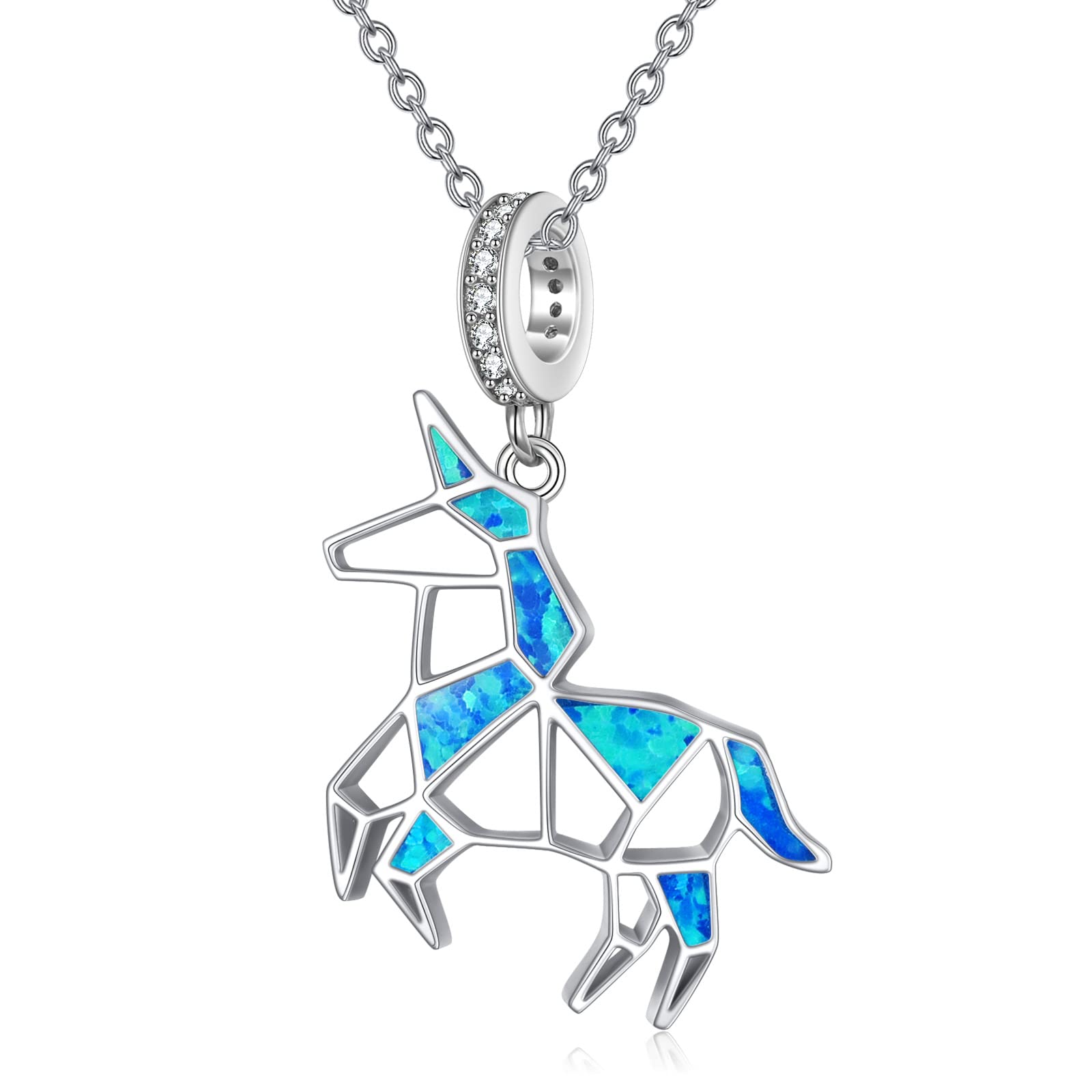 YFN Unicorn Necklace Sterling Silver Cute Unicornl Pendant Jewellery Gifts for Mother Daughter Couple Women