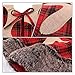 Ivenf Christmas Tree Skirt, 48 inches Large Burlap Plaid Snowflake with Thick Faux Fur Edge Skirt, Rustic Xmas Tree Holiday Decorations