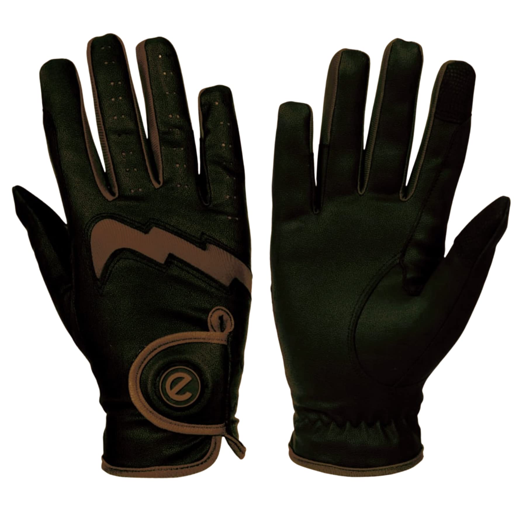 eGlove eQUEST GripPro LITE - v2 2022 - Lightweight, Breathable and Grippy - Touchscreen Riding Gloves (XX-Large, Black/Brown)