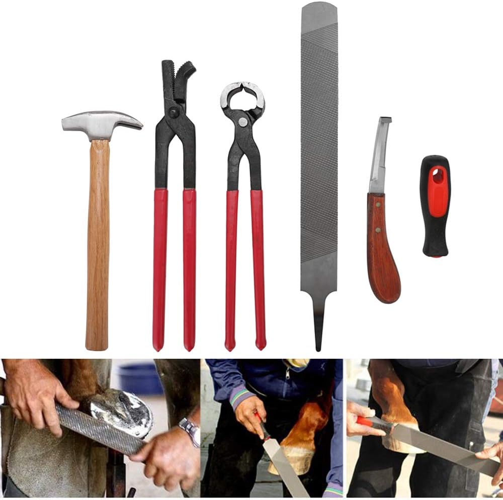 AZLZM Horse Farrier Hoof Nipper Trim Shoeing File Rasp Handle Hoof Cutter Tool Horse