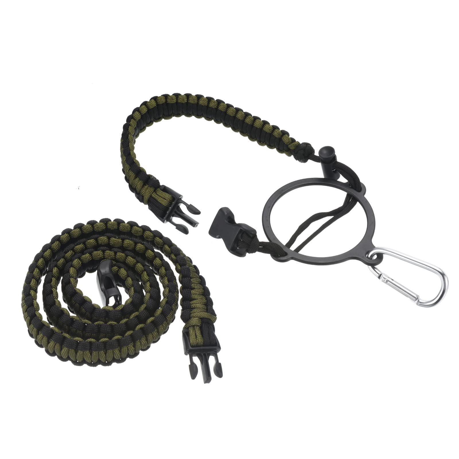 PATIKIL Water Bottle Holder, Paracord Handle Lanyard Strap Carrier with Ring for 12oz to 64oz Wide Mouth Bottles, Green, Black